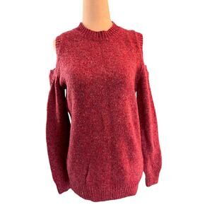 Rebecca Minkoff Pullover Sweater Wool Alpaca Cold Shoulder Pink Crew Neck XS